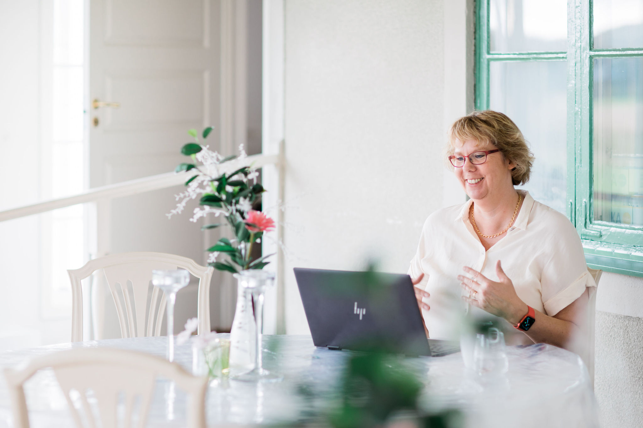Maria har webbutbildning